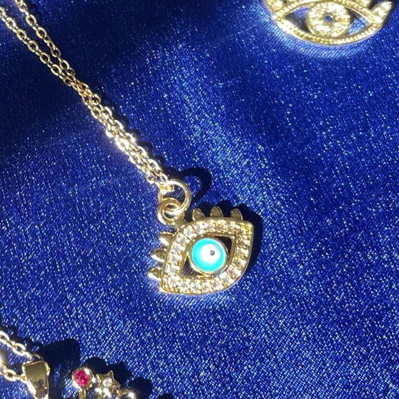 *New* 18K Gold Plated Evil Eye Cubic Zirconia Pendant Necklace Fine Jewelry 🧿 - Picture 7 of 11